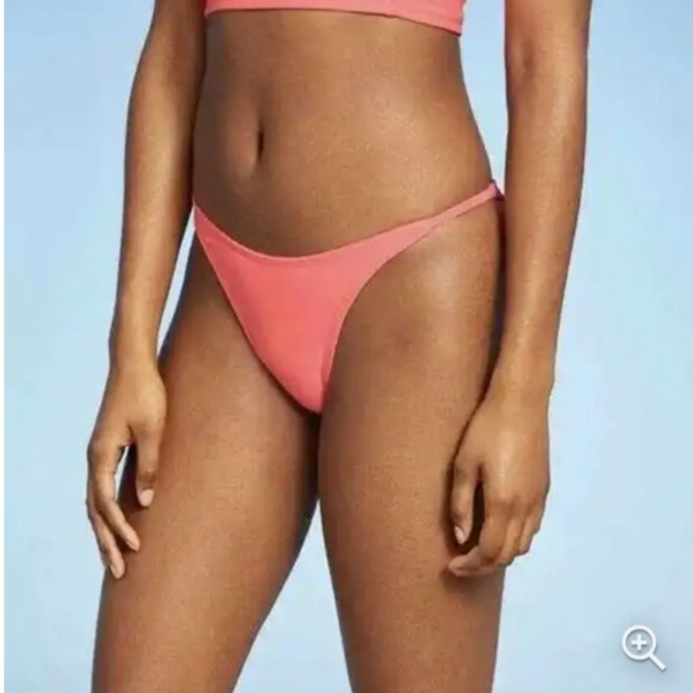 Xhilaration Junior's High-Leg Scoop Waist Bikini Bottom - Coral XL (12-1…